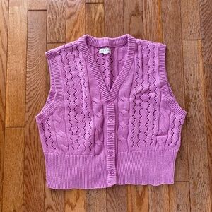 pink ribbed knit vest